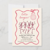 ピンクハロウィーン踊りパーティー | ガーリー骨 案内状 (正面)