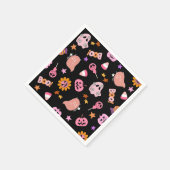 ピンクハロウィーン スタンダードカクテルナプキン (角)