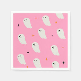 ピンクハロウィーン、幽霊紙ナプキン スタンダードカクテルナプキン