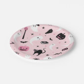 ピンクハローウィンパーティ ペーパープレート (アングル)