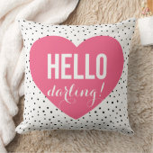 ピンクハローダーリングハート水玉模様パターン クッション (ブランケット)