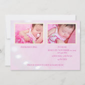 ピンクハローワールドガール誕生のお知らせ 案内状 (正面)