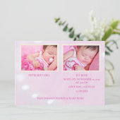 ピンクハローワールドガール誕生のお知らせ 案内状 (スタンド正面)