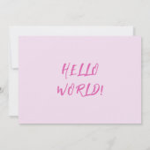 ピンクハローワールドガール誕生のお知らせ 案内状 (裏面)