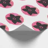 ピンクハワイアンの花柄 ラッピングペーパー (角)