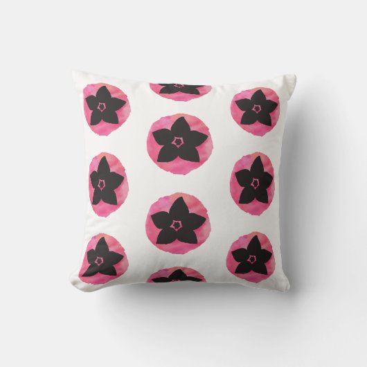 ピンクハワイアンの花 クッション (正面)