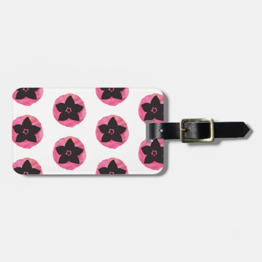 ピンクハワイアンの花 ラゲッジタグ (正面横)