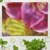 ピンクハワイアン絵を描ハイビスカス キッチンタオル (折り畳み)