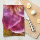 ピンクハワイアン絵を描ハイビスカス キッチンタオル (四つ折り)