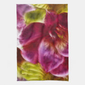 ピンクハワイアン絵を描ハイビスカス キッチンタオル (縦)