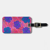 ピンクハワイドリームズトロピカルプリント ラゲッジタグ (正面横)