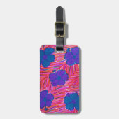 ピンクハワイドリームズトロピカルプリント ラゲッジタグ (正面縦)