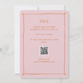 ピンクハンドドロードルフードブライダルシャワー 招待状 (裏面)