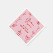 ピンクハンドドローファンキードカクテル誕生日ナプキンス スタンダードカクテルナプキン (角)