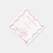 ピンクハンドドロー30thバースデーナプキンス スタンダードカクテルナプキン (角)