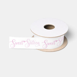 ピンクハンドレタリング | Sweet 16サテンリボン サテンリボン