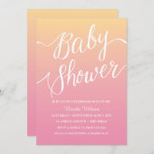 ピンクハンドレターベビーシャワーの招待状 招待状 (正面/裏面)