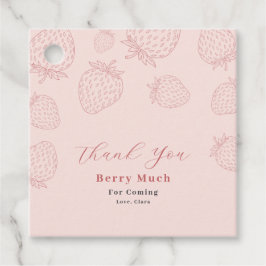 ピンクハンドローイチゴ誕生日 フェイバータグ