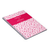 ピンクハーツ ウェディングデート カスタム キュート ギフト スパイラル ノートブック (右側)