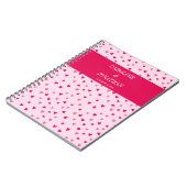 ピンクハーツ ウェディングデート カスタム キュート ギフト スパイラル ノートブック (左側)