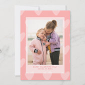 ピンクハーツ バレンタインデー フォトカード (正面)