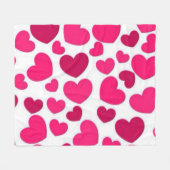 ピンクハーツ フリースブランケット (正面(横))