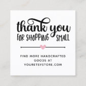 ピンクハートありがとうショッピングスモールロイヤリティCa ロイヤリティカード (正面)