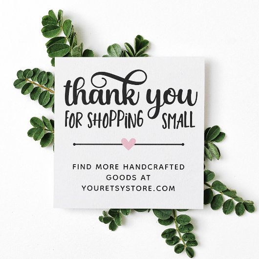 ピンクハートありがとうショッピングスモールロイヤリティCa ロイヤリティカード