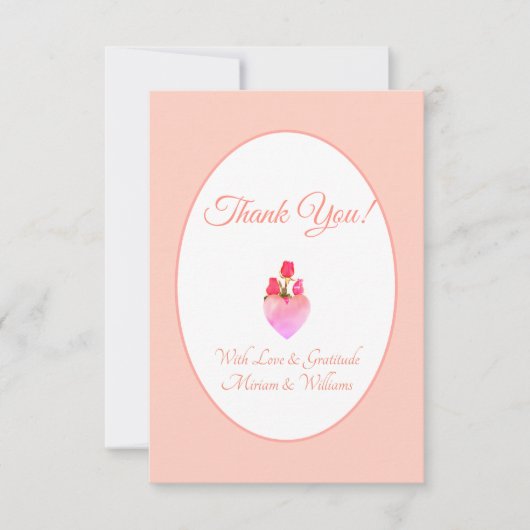 ピンクハートありがとう サンキューカード (正面)
