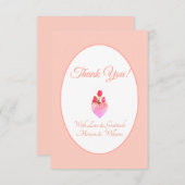 ピンクハートありがとう サンキューカード (正面/裏面)