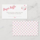 ピンクハートおむつラッフルガールベビーシャワー エンクロージャーカード (正面/裏面)