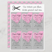 ピンクハートおむつラッフル小さな女の子ベビーシャワー 招待状 (正面/裏面)