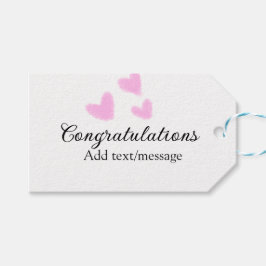 ピンクハートおめでとう卒業水の色a ギフトタグ