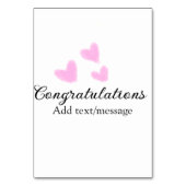 ピンクハートおめでとう卒業水の色a テーブルナンバー (裏面)