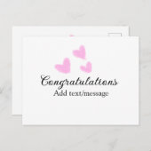 ピンクハートおめでとう卒業水の色a ポストカード (正面/裏面)