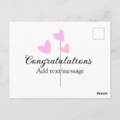 ピンクハートおめでとう卒業水の色a ポストカード (裏面)