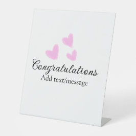 ピンクハートおめでとう卒業水の色a 台座サイン