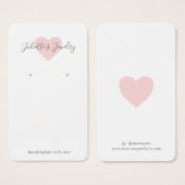 ピンクハートかわいいカスタムイヤリングホルダーカード (正面&裏面)