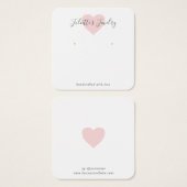 ピンクハートかわいいカスタムイヤリングホルダーカード (正面&裏面)