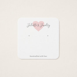 ピンクハートかわいいカスタムイヤリングホルダーカード