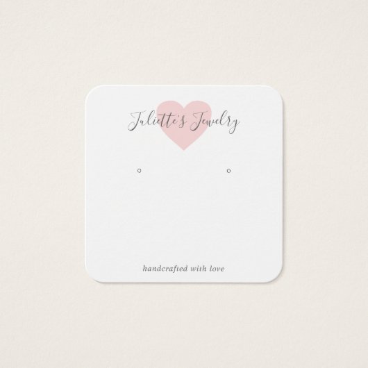 ピンクハートかわいいカスタムイヤリングホルダーカード (正面)