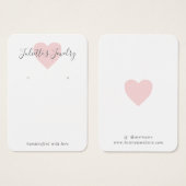 ピンクハートかわいいカスタムイヤリングホルダーカード (正面&裏面)