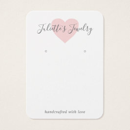 ピンクハートかわいいカスタムイヤリングホルダーカード