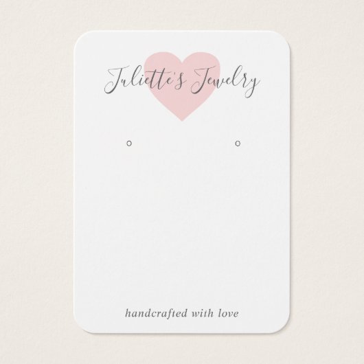 ピンクハートかわいいカスタムイヤリングホルダーカード (正面)