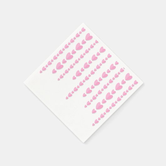ピンクハートかわいいバレンタインのパーティー スタンダードカクテルナプキン (角)