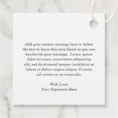 ピンクハートかわいい女の子ボホレインボーファースト誕生日 フェイバータグ (裏面)