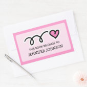 ピンクハートこの本はステッカーラベルに属している 長方形シール (封筒)