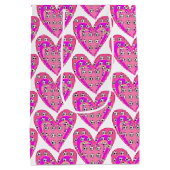 ピンクハートとサッカーボール柄 ミディアムペーパーバッグ (裏面)