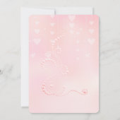 ピンクハートと真珠 招待状 (裏面)