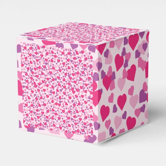 ピンクハートのバレンタインデーへの愛 フェイバーボックス (正面サイド)